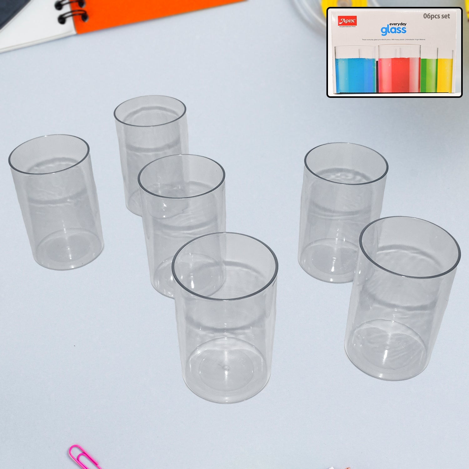 Apex Everyday Plastic Glass Set – 6 Pieces Lightweight & Unbreakable Apex Everyday Plastic Glass Set – 6 Pieces Lightweight & Unbreakable